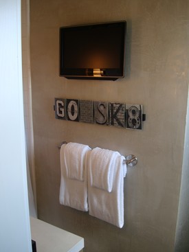 No doubt this room is designed by skaters.