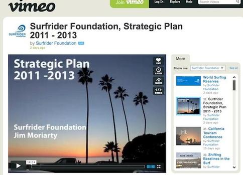 Screen grab of Surfrider's Vimeo page.