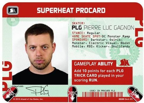 Super Heat skate trading card