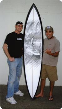 Phil Roberts and Gerry Lopez. Photo courtesy of Sacred Craft.