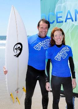 Shaun Tomson and Tanna Frederick. Photo courtesy of Project Save Our Surf.
