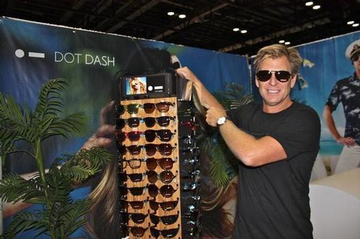 Curt Fry of VonZipper showing the new Dot Dash brand. Photo by Shop-eat-surf