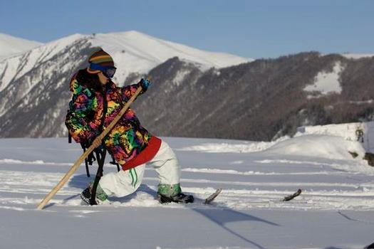 Chinese snowboarder Wang Lei. Photo by Xiao Ba.