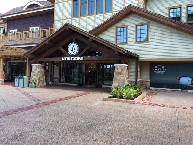 The new Volcom store is at the far side of the expanded shopping center. Oakley is opening next door
