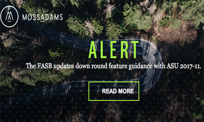 Moss Adams Alert: Down round feature guidance updates