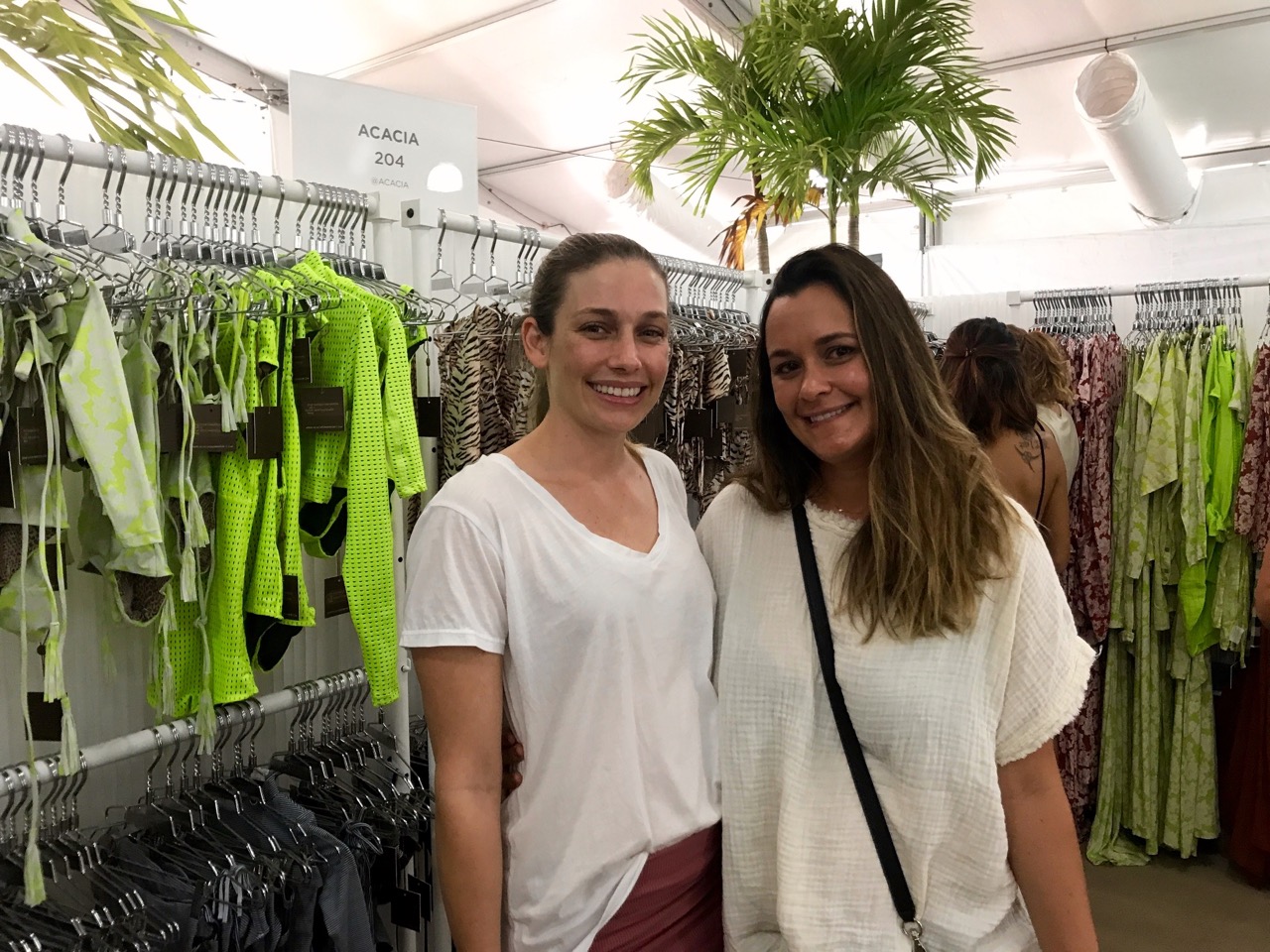 Acacia's Jamie Kaplan and Founder Naomi Newirth at Cabana. The Acacia booth was very busy during the show.