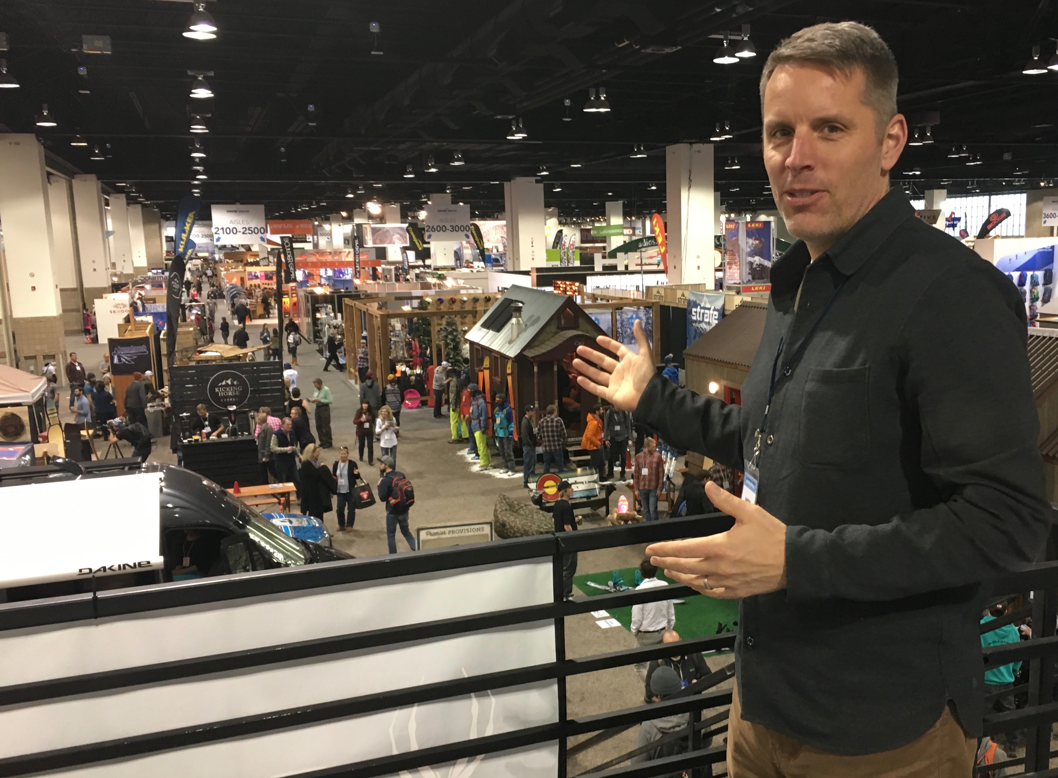 SIA President Nick Sargent at the January 2017 Snow Show. Shop-eat-surf file photo.