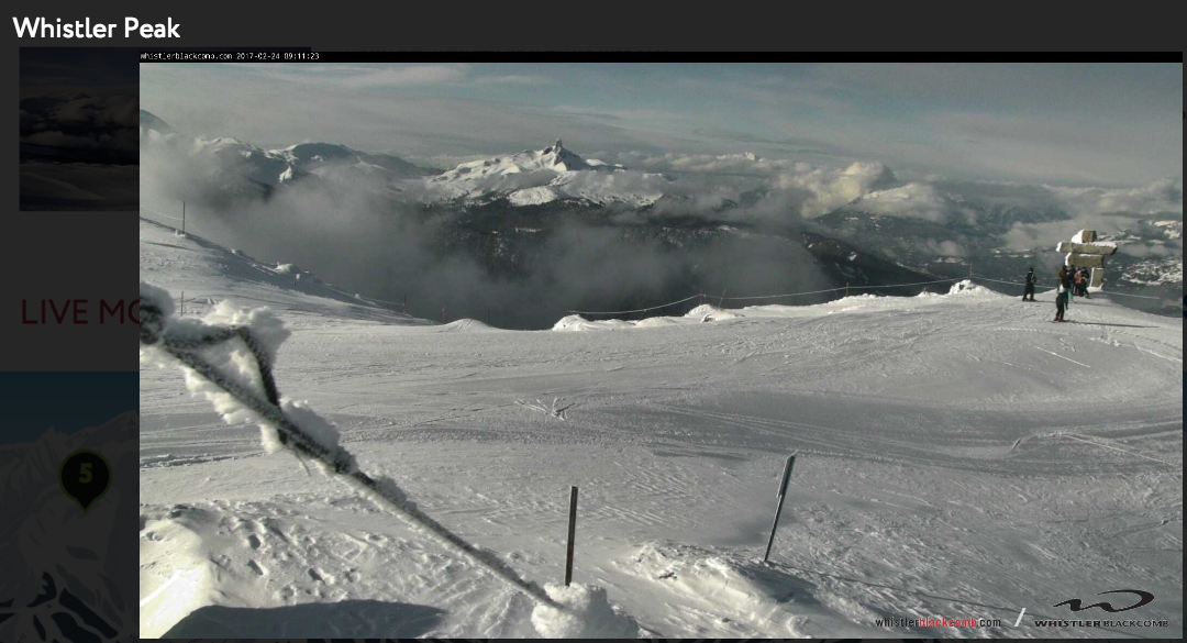 The view from atop Whistler Peak on February 24. Photo courtesy Whistler Blackcomb.