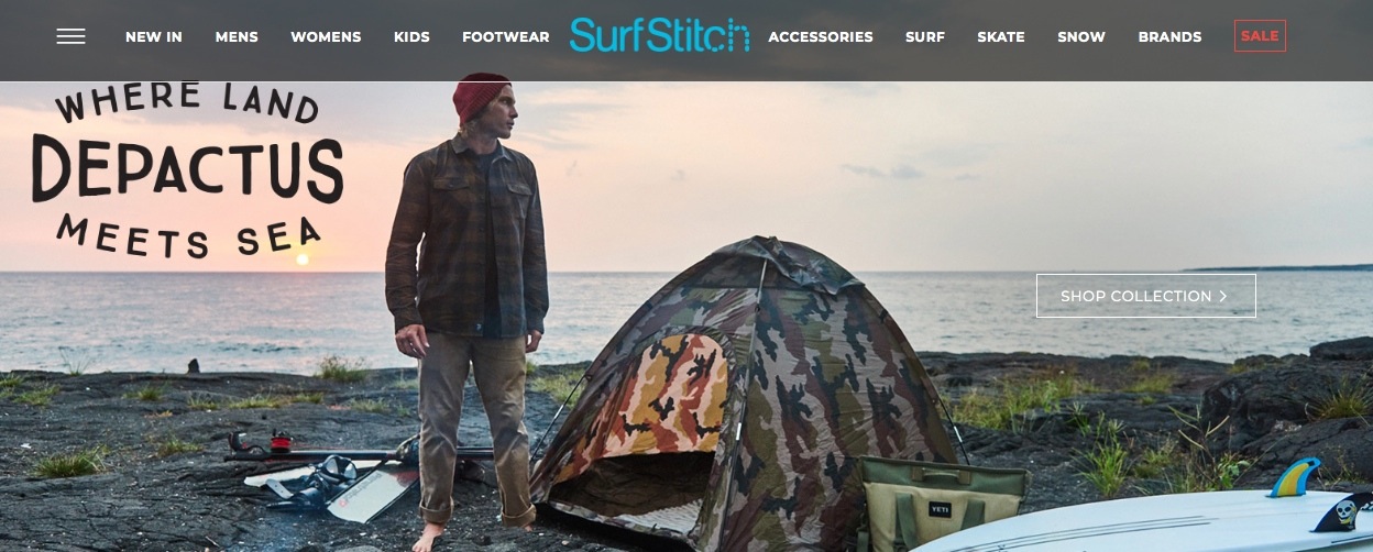 Depactus is featured on the SurfStitch homepage today