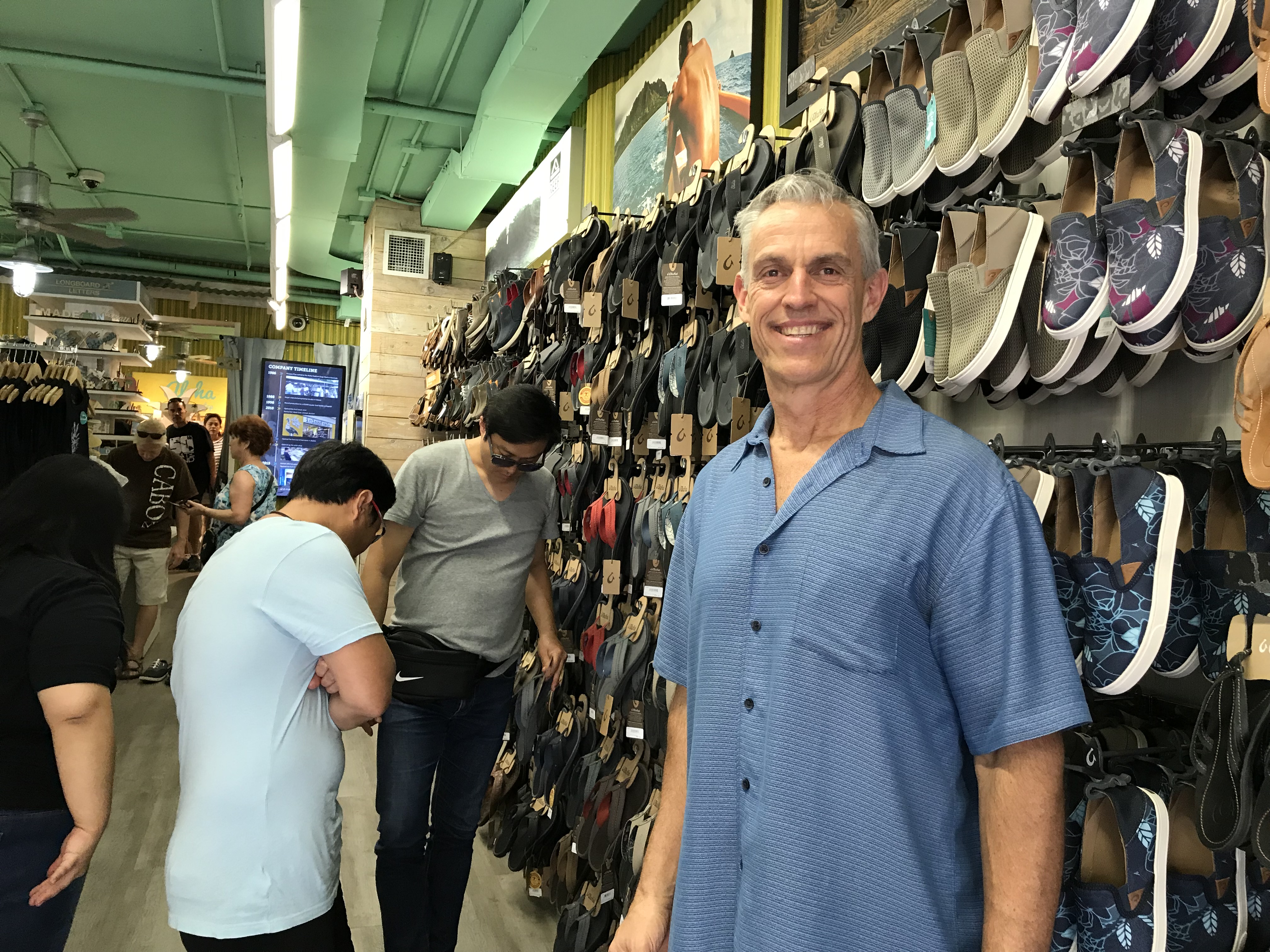 Inside one of the Island Sole stores in Waikiki. The stores are known for their wide selection of sandals and footwear. Photo by SES.