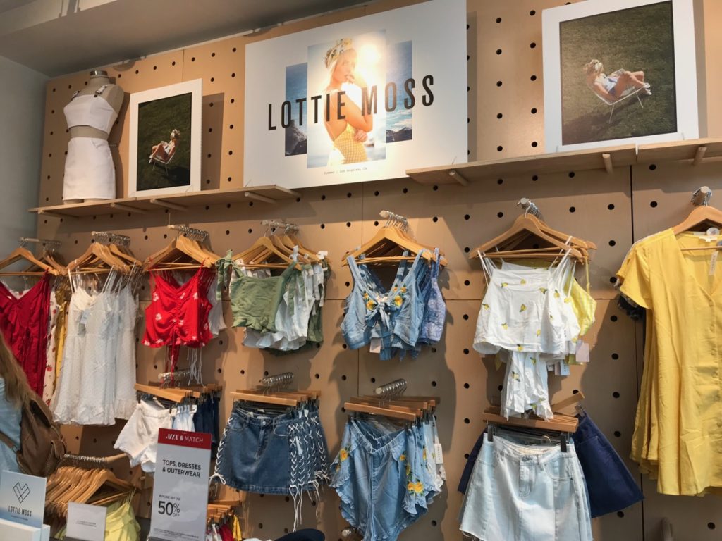 PacSun has done a good job partnering with influencers such as model Lottie Moss, the younger sister of Kate Moss