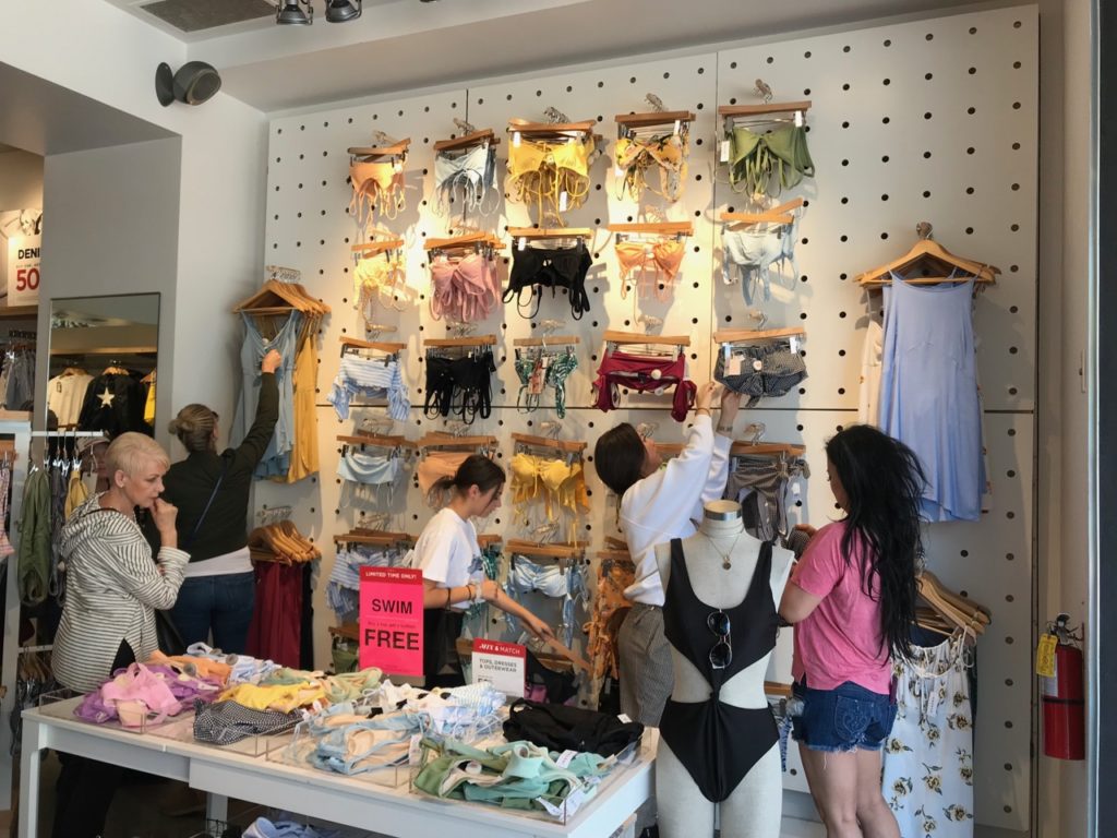 Shoppers looking at swim on Memorial Day weekend