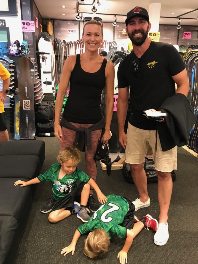 Sasha Hartloff of Roxy, husband, Dan, and sons Sutter and Rhett