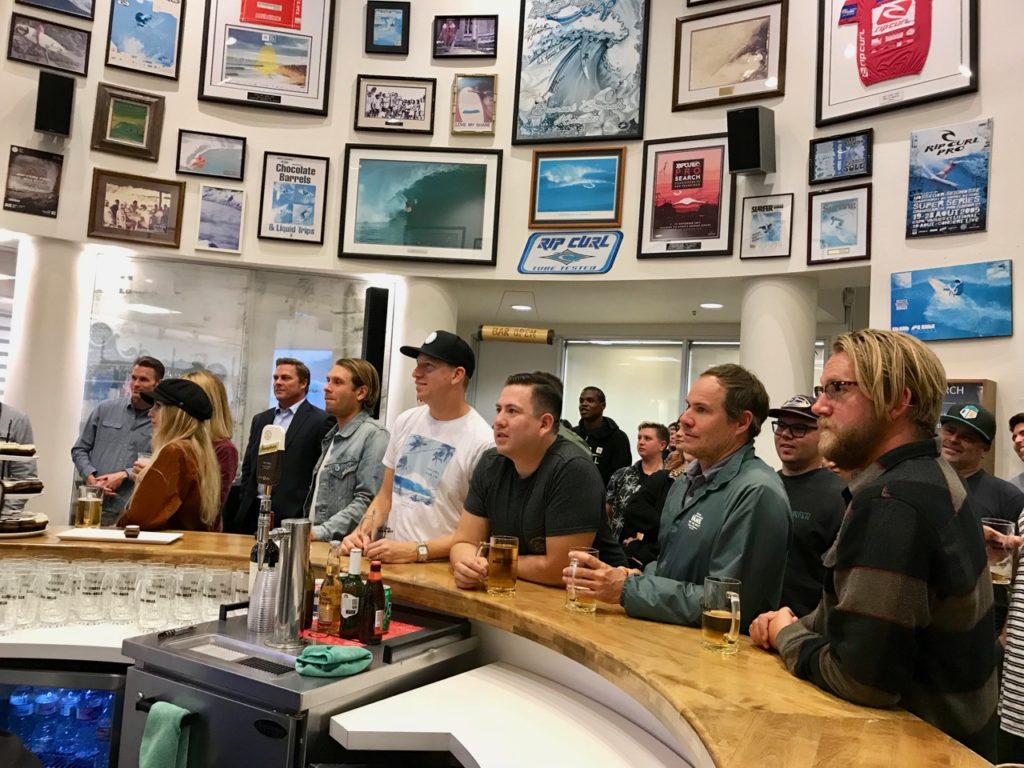 The party was held at Rip Curl USA headquarters in Costa Mesa