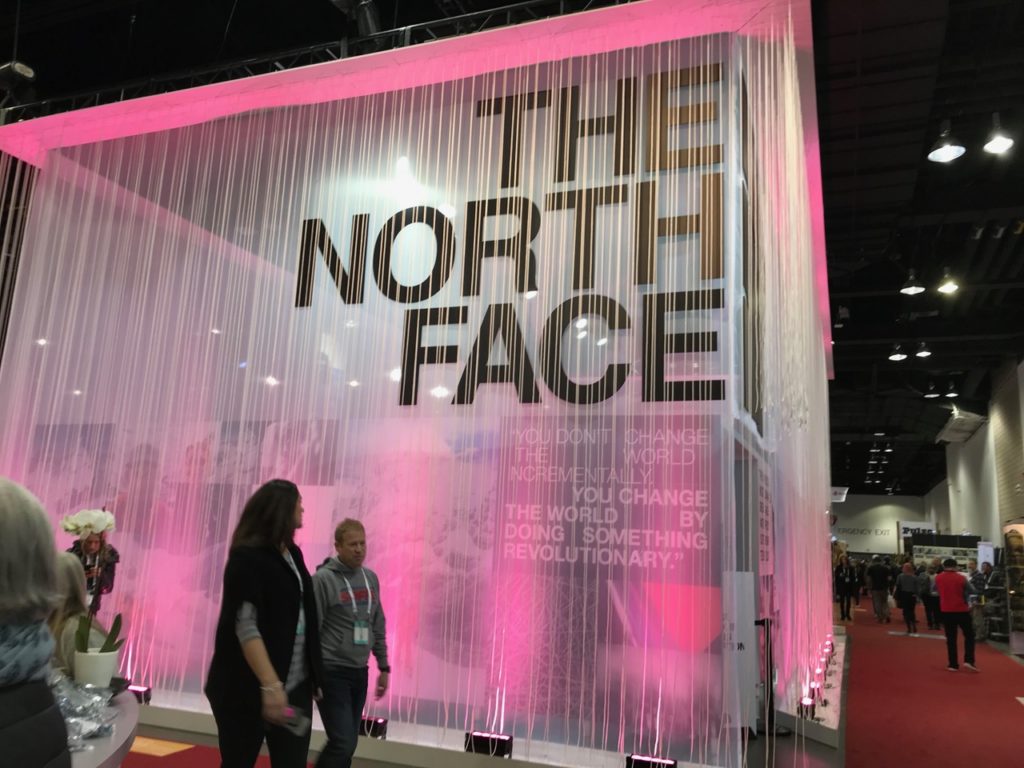 The North Face always has eye-catching booths at trade shows