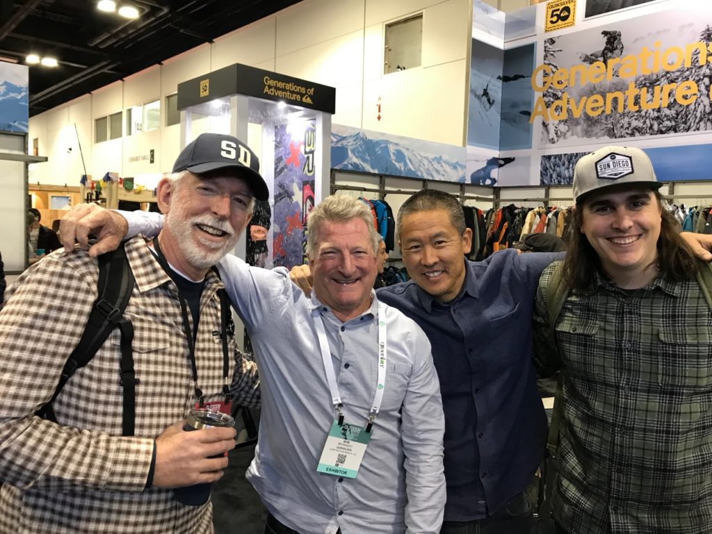 Dave Nash of Sun Diego, Bob McKnight and Ted Li of Boardriders, Patrick Whinnery of Sun Diego