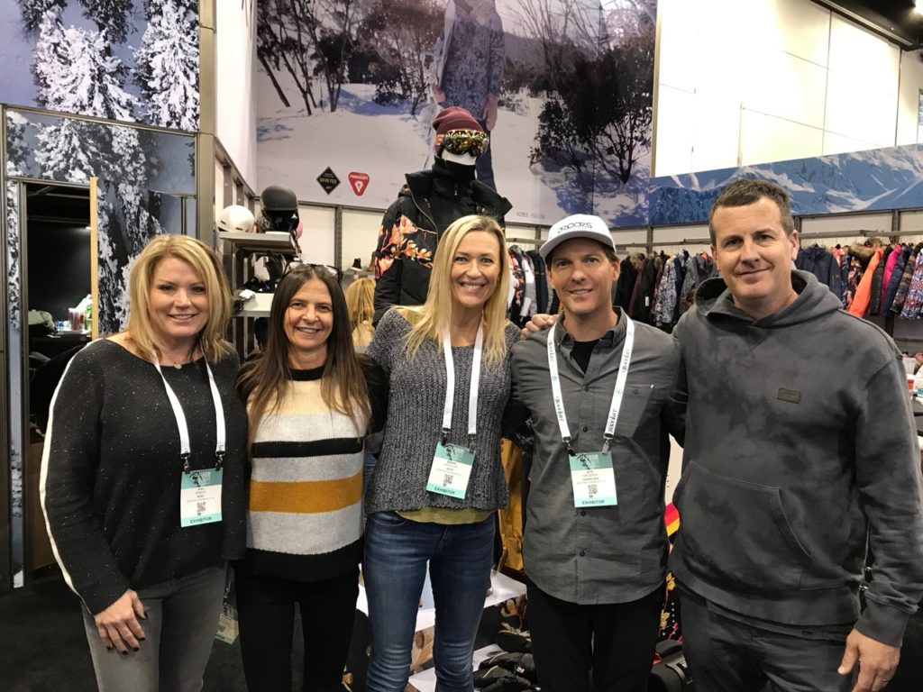 Roxy snow was cranking at the show - Kiki Prince, Nadene Wisely, Sasha Hartloff, Jeff Brusven, Sean Keough