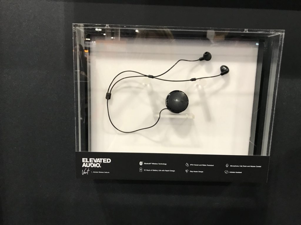 Skullcandy showcased the Vert, which hooks on to any kind of helmet, including snow helmets
