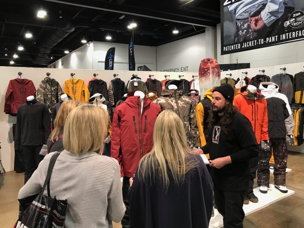 Volcom put its key pieces on mannequins on the outside of its booth so more people could see the line