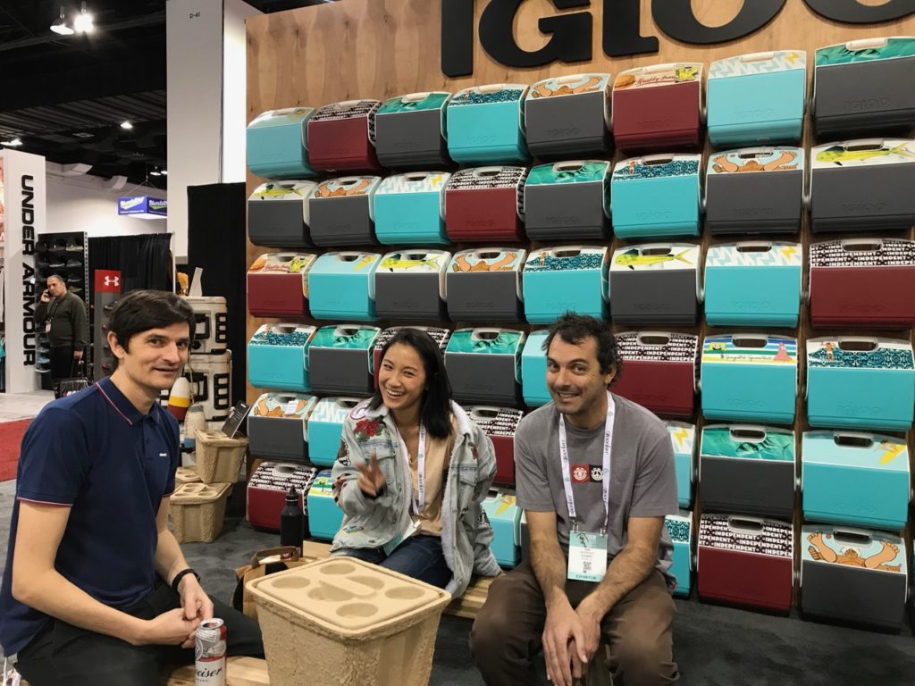 Brian Garofalow in his new home at Igloo with Claire Kes and Dan Marriner of Element
