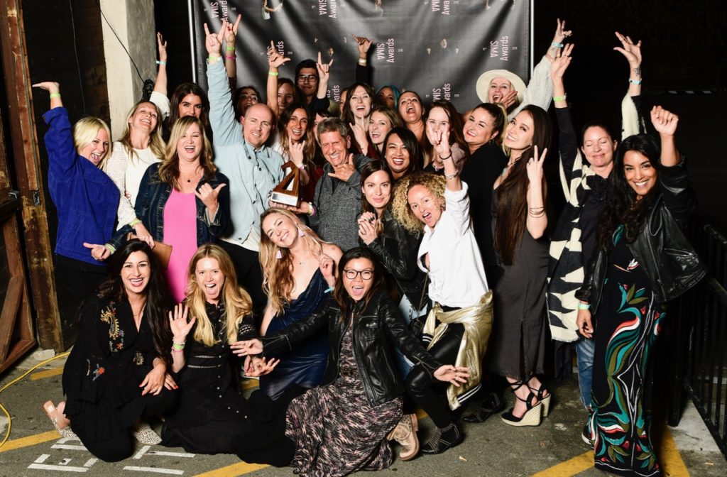 Billabong Women's was quite happy after their Women's Apparel Brand of the Year win - Photo by Hilleman courtesy of SIMA