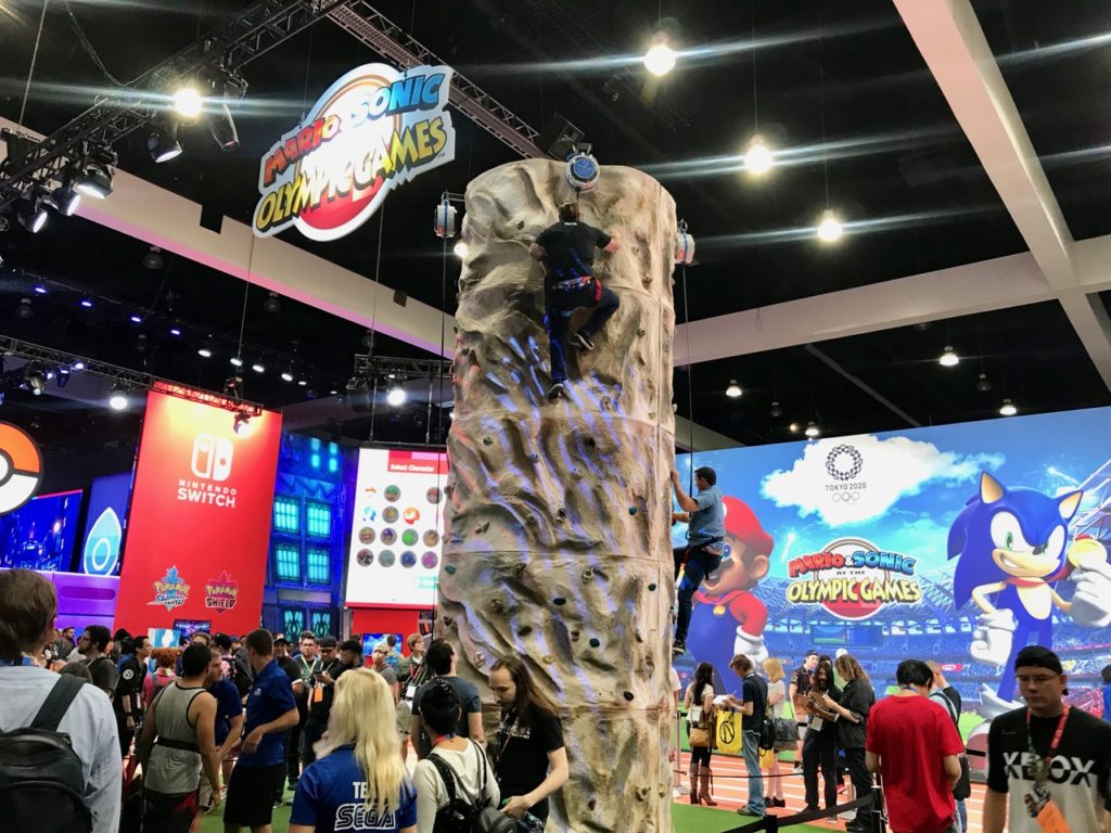 The climbing feature at the Mario & Sonic Olympic Games booth