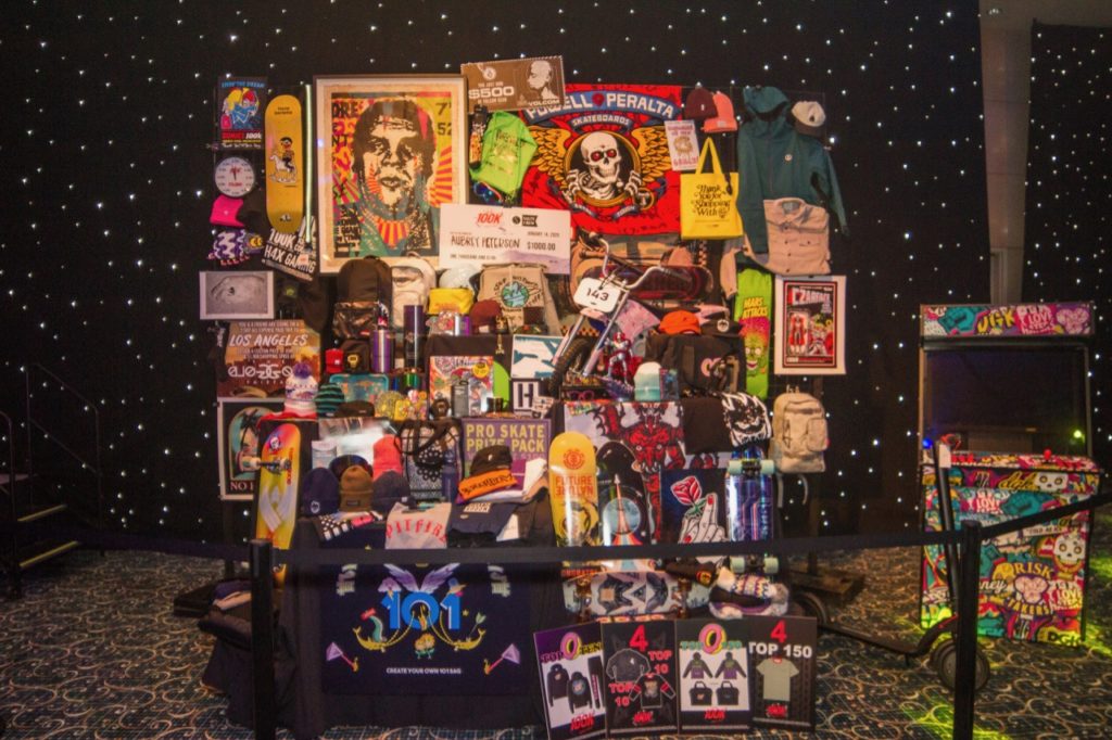Aubrey's prizes - Photo courtesy of Zumiez
