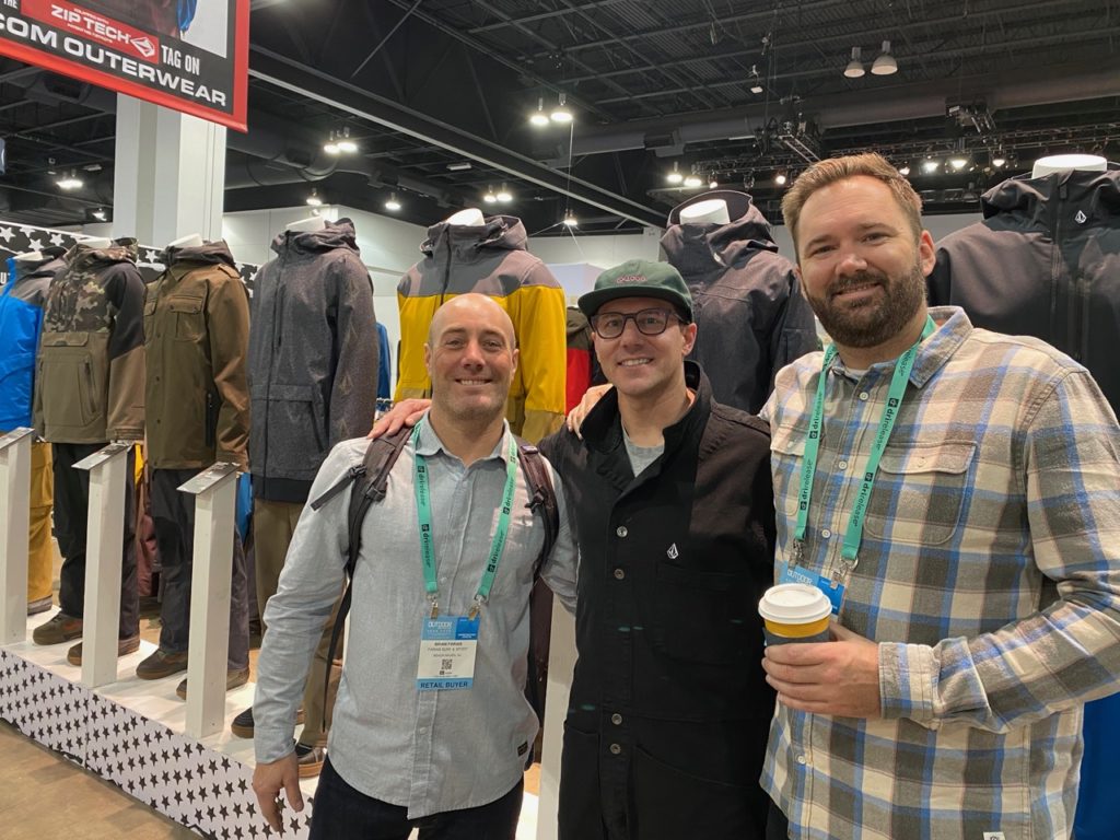 Brian Farias of Farias Surf & Sport, Paul Danchak of Volcom, and Jesse Westmacott of Farias