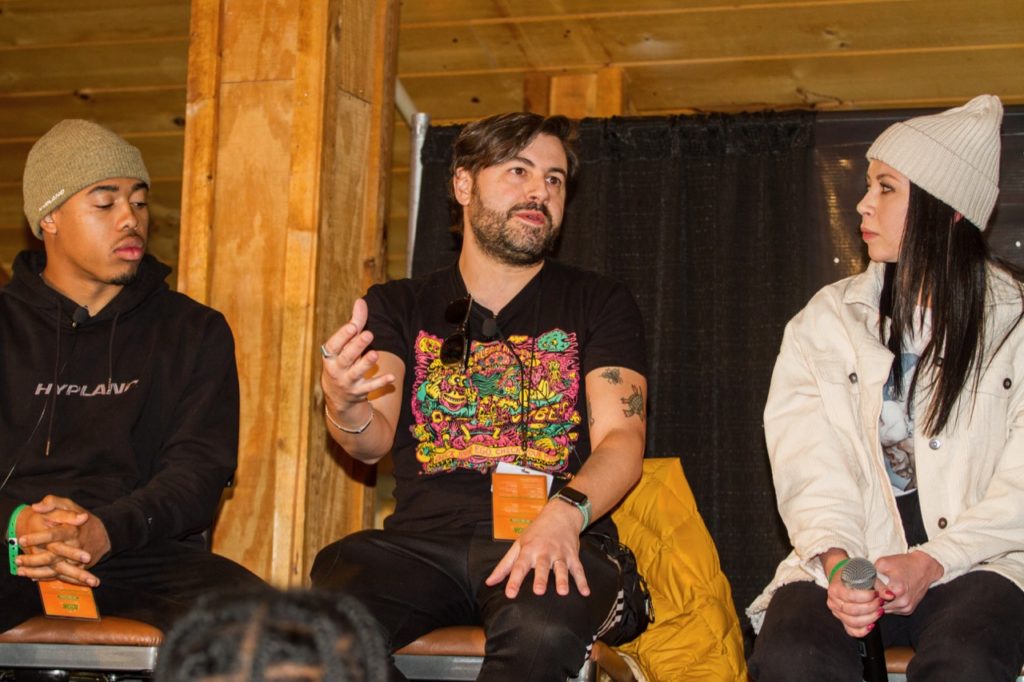 Rob Corradetti from Killer Acid speaking at the Entrepreneurialism panel - Photo courtesy of Zumiez