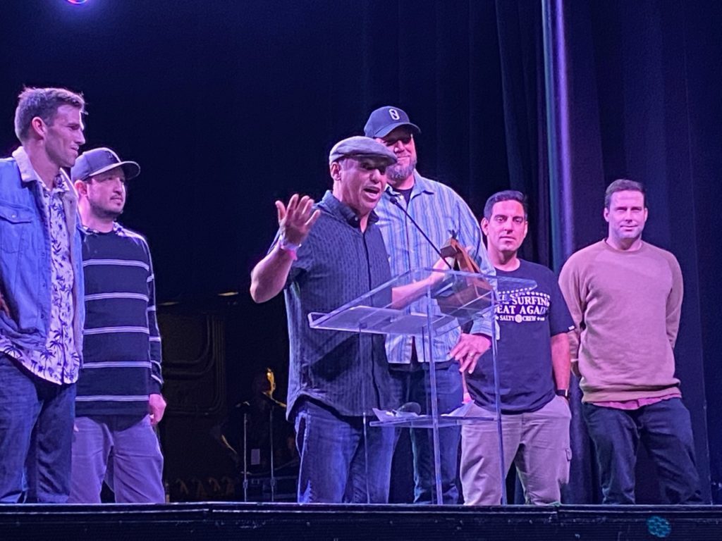Slater Designs/Firewire accepting the award for Alternative Surfboard of the Year