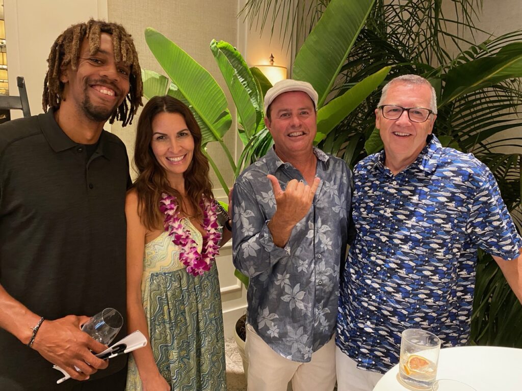 Brandon Lowery of BSR Surf Ranch, Crystal Hilsley, Bob Graff of Wasserman, and Roy Turner of Surf Expo