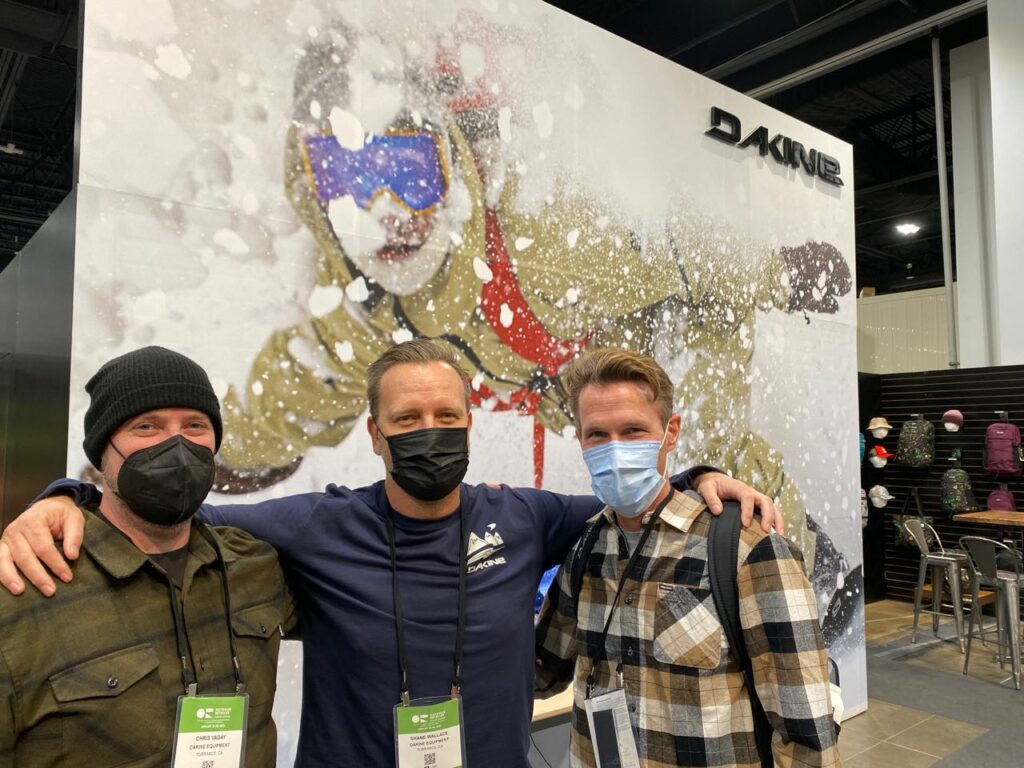 Chris Vaday and Shane Wallace of Dakine Equipment with Jeremy Schluntz of Temeka