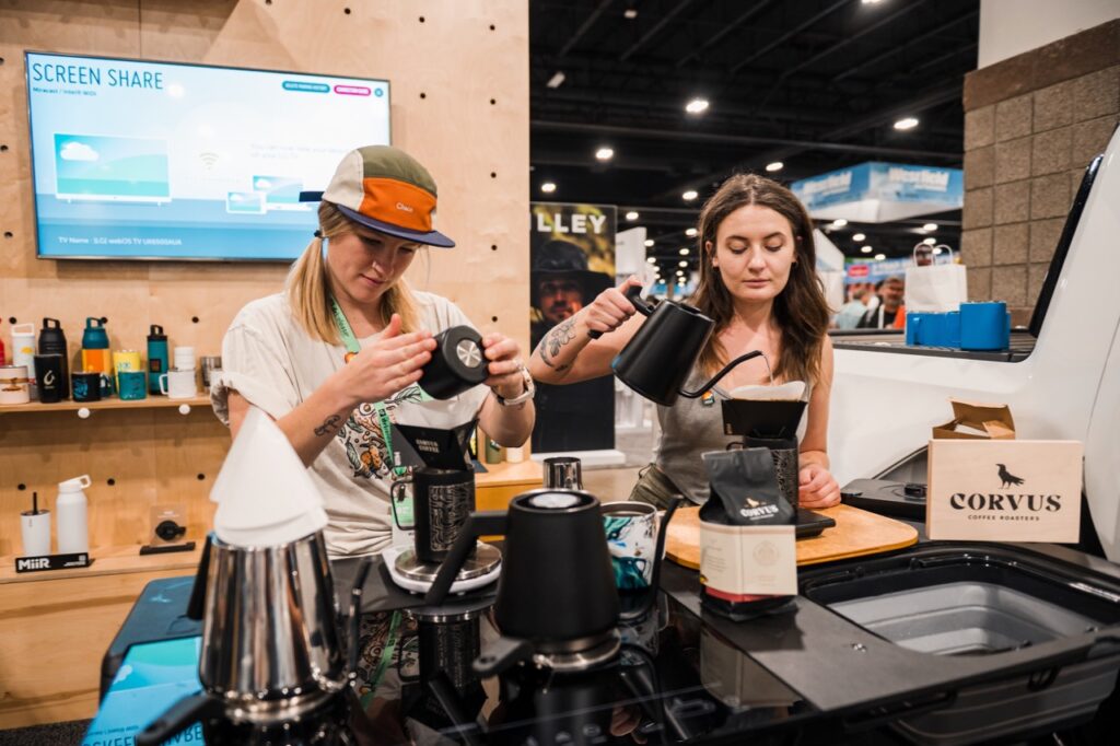 Pour over coffee at the MiiR booth - Photo courtesy of OR