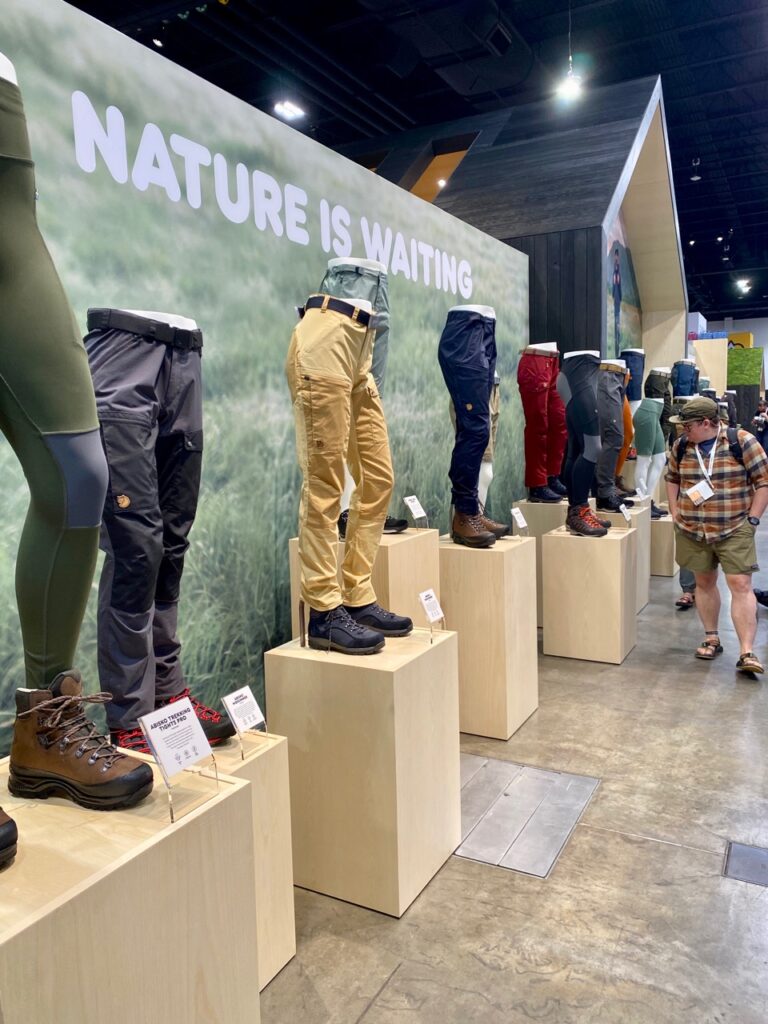 Fjallraven pants as far as the eye can see - the brand had one of the bigger booths at the show