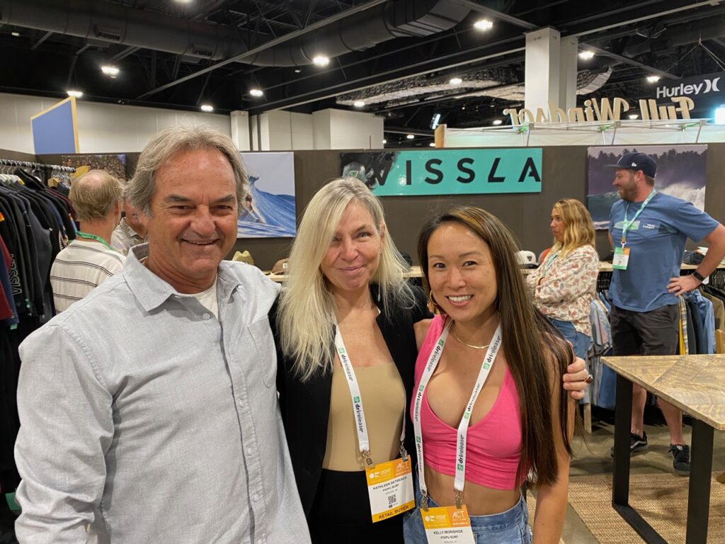 Vissla CEO Paul Naude, and Kathleen Detreaux and Kelly Morishige of Poipu Surf on Kaui