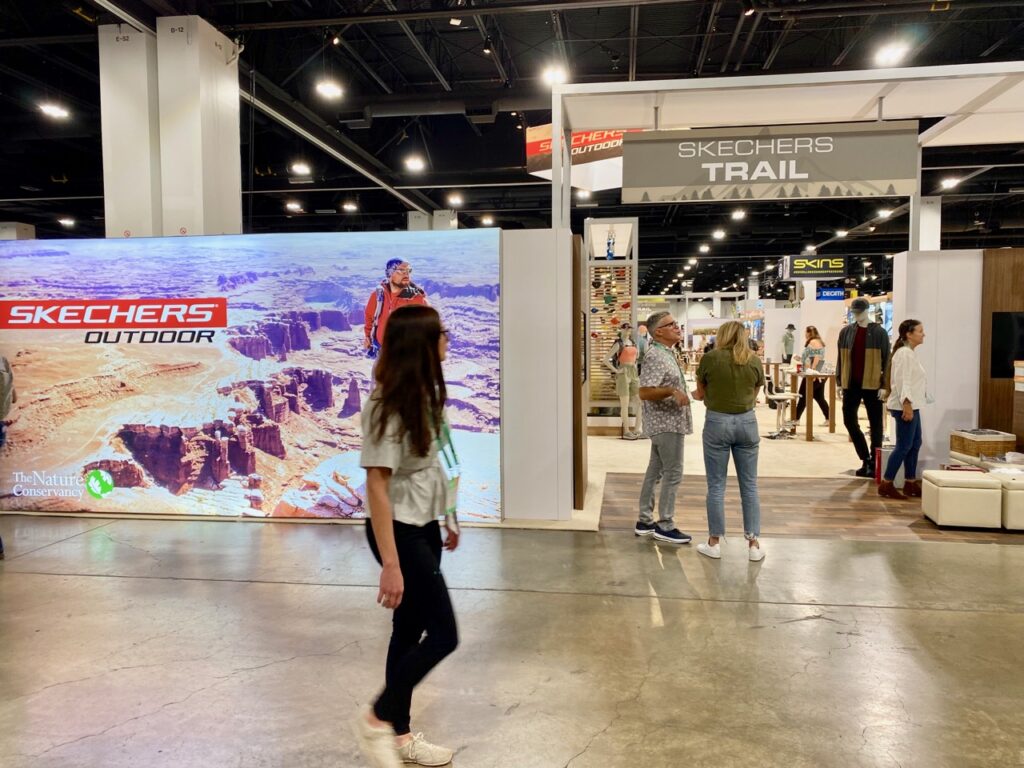 Skechers had a huge booth for its trail line