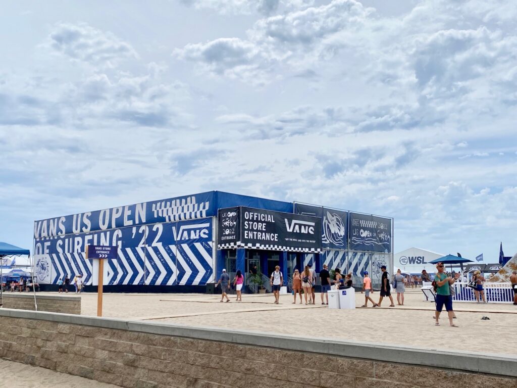 Outside the Vans store, which is about 50% smaller than the last Vans store at the US Open with more focused stories