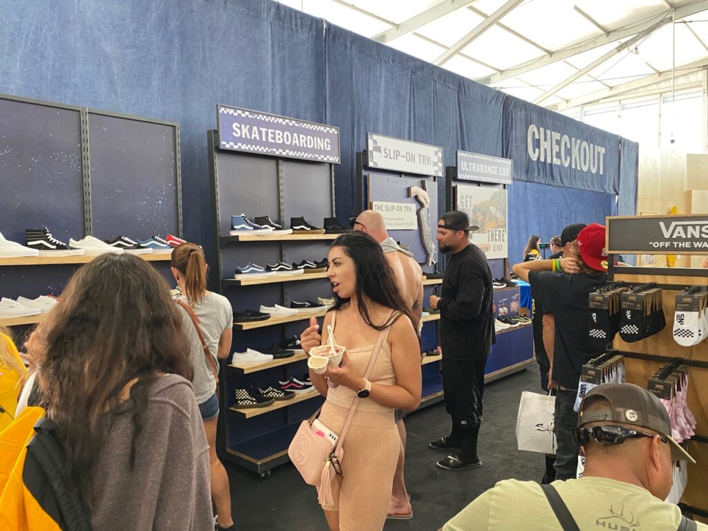 The shoe offering at the Vans store