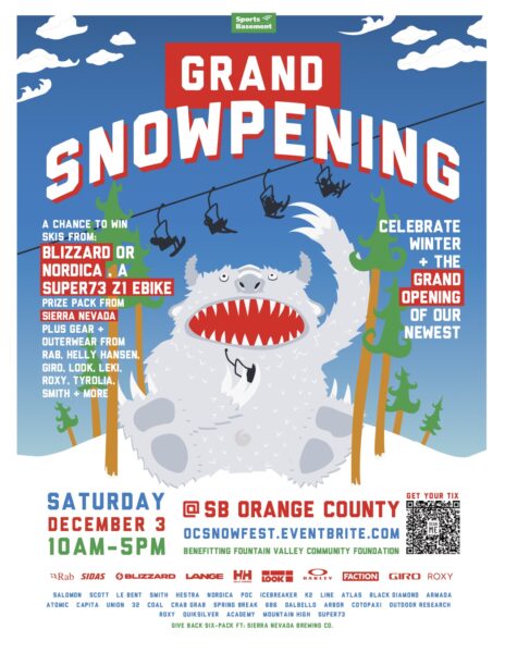 Sports Basement OC Grand Snowpening flyer