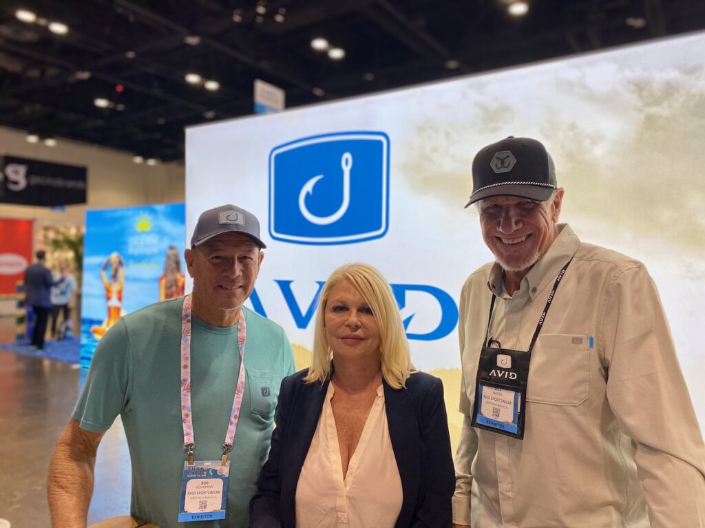 Bob Rohmann of AVID,  Emma White Pryor of Ron Jon, and Rick Banta of AVID