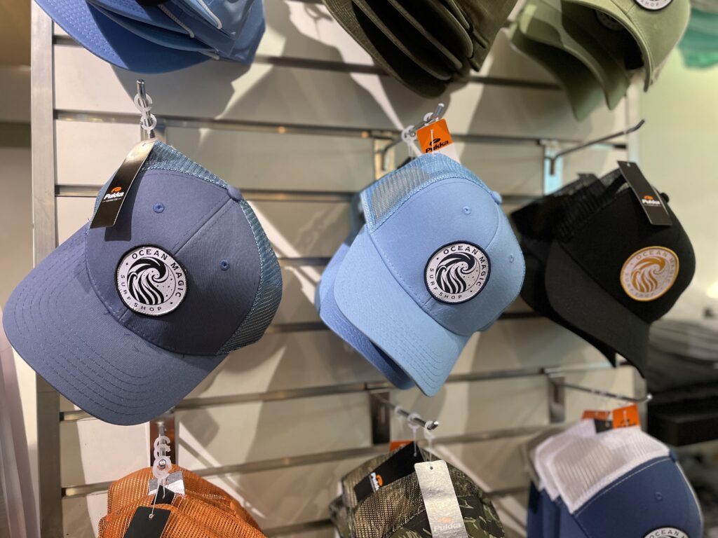 Ocean Magic-branded hats displayed in Palm Beach Gardens. Photo by SES. 