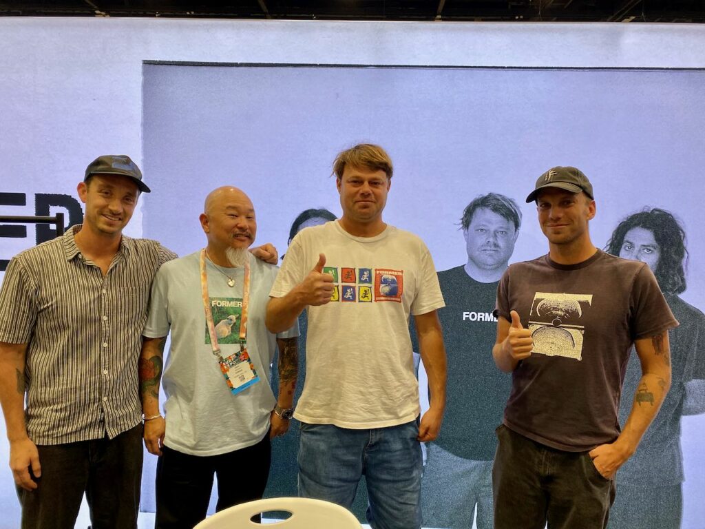 Chad Van Valkenburg, Eddie Miyoshi, Dane Reynolds, and Jake Kelley of Former. Photo by SES.