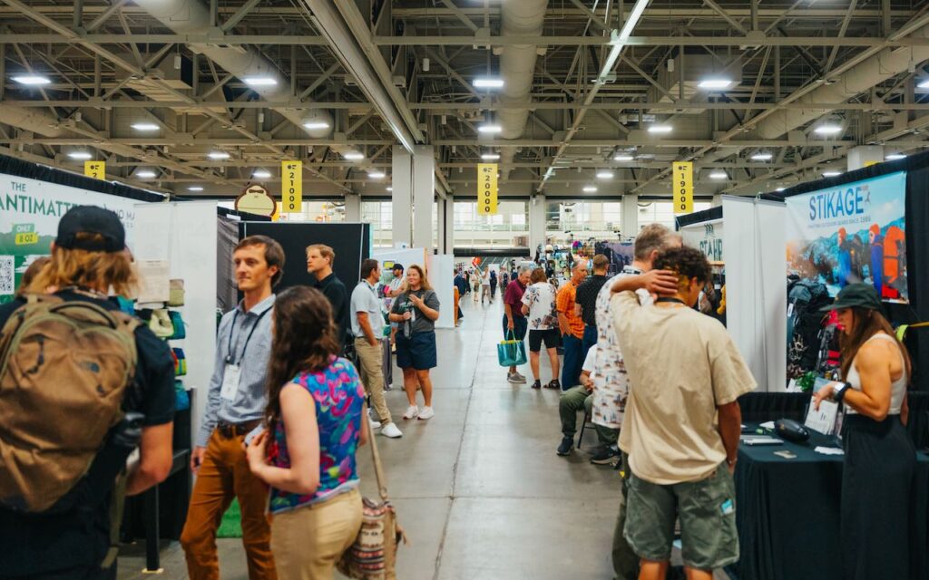 A busy aisle at the show. Photo courtesy of Outdoor Retailer.