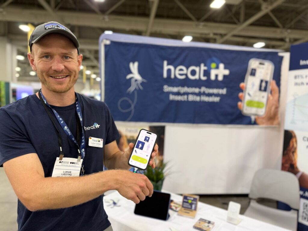 Lukas Liedtke of Heat It, which heals bug bites with a phone plug-in. Photo by SESO.