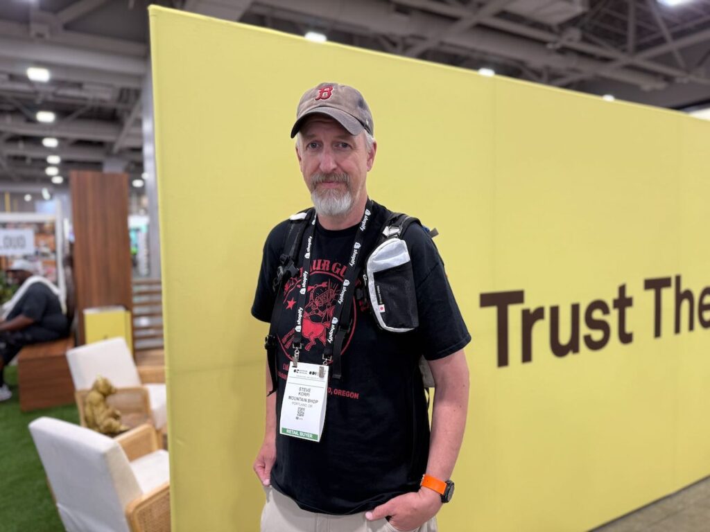 Steve Korpi, a buyer from Mountain Shop in Portland, Ore. Photo by SESO.