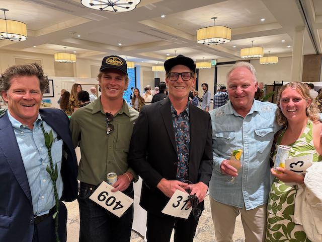 Chad Nelsen of Surfrider Foundation, Ashton Hurley of Florence, Chris Evans of Finisterre, Jake Schwaner of Hobie, and Kayla Coscino of Florence. Photo by SESO.