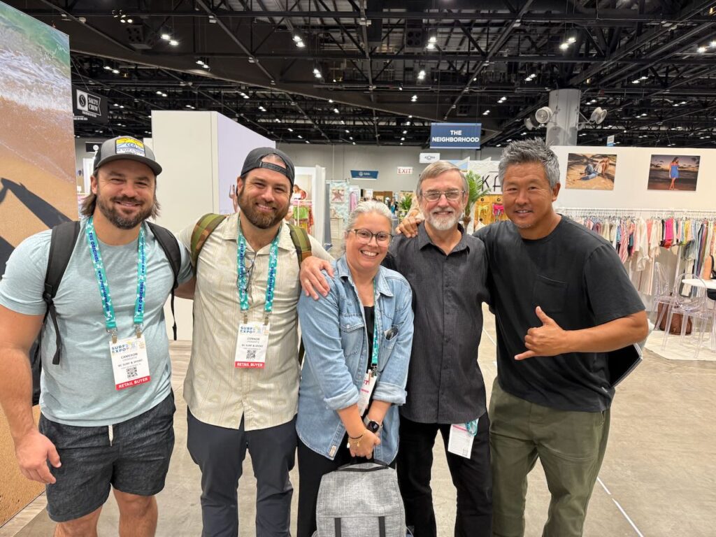 Team B.C. Surf & Sport - Cameron and Connor Cromartie, Kim Linebaugh, and Bruce Cromartie with Ted Li. Photo by SESO. 