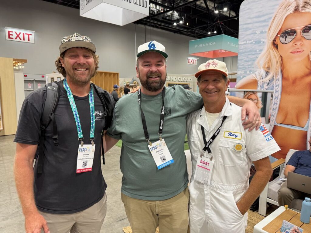 Cheyne Cottrell of IWS, Chili McCabe of RVCA, and Sam Lovell of Make Scents. Photo by SESO. 