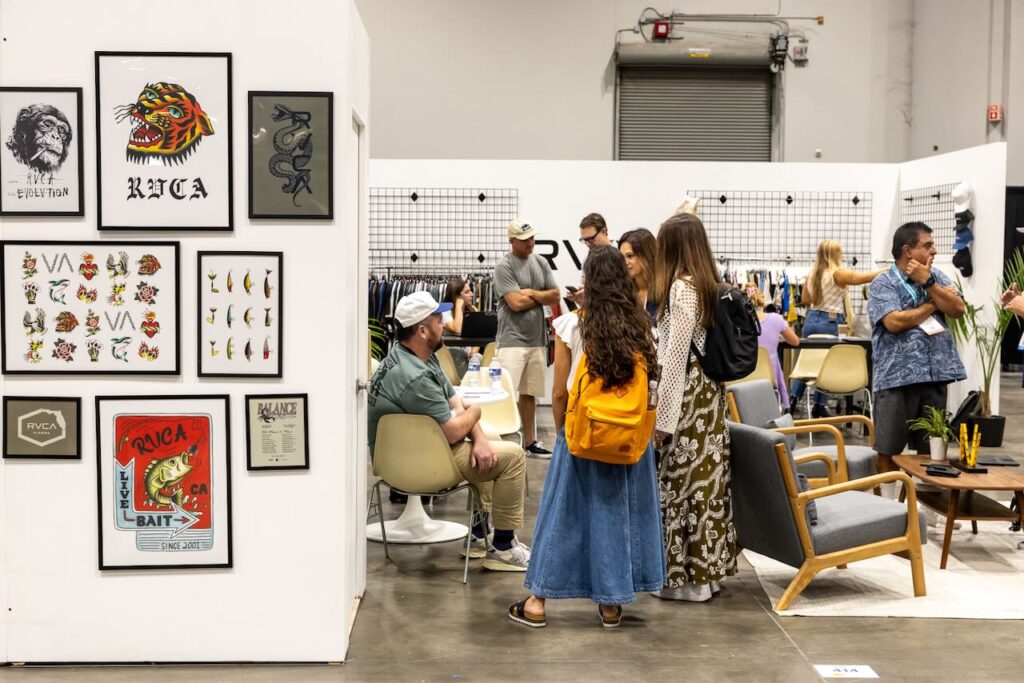 The RVCA booth. Photo courtesy of Surf Expo.