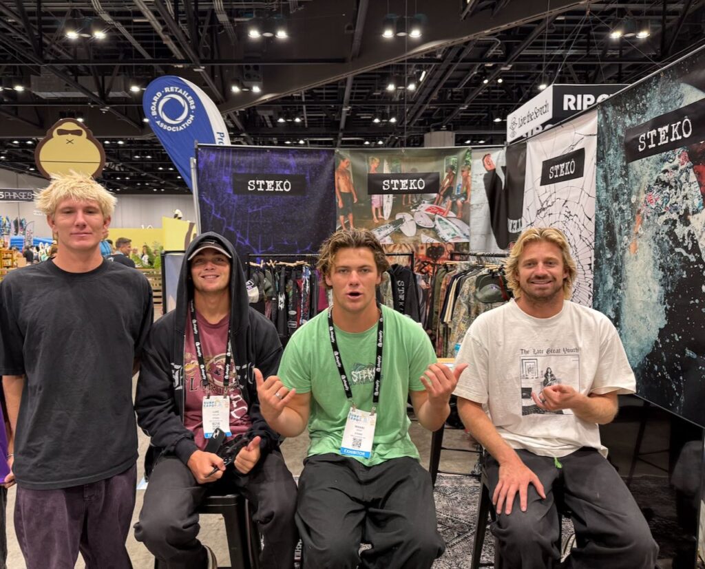 Steko made themselves heard at the show - Cole McCaffray, Luke Wyler, Makai Bray, and founder Kolohe Andino. Photo by SESO. 